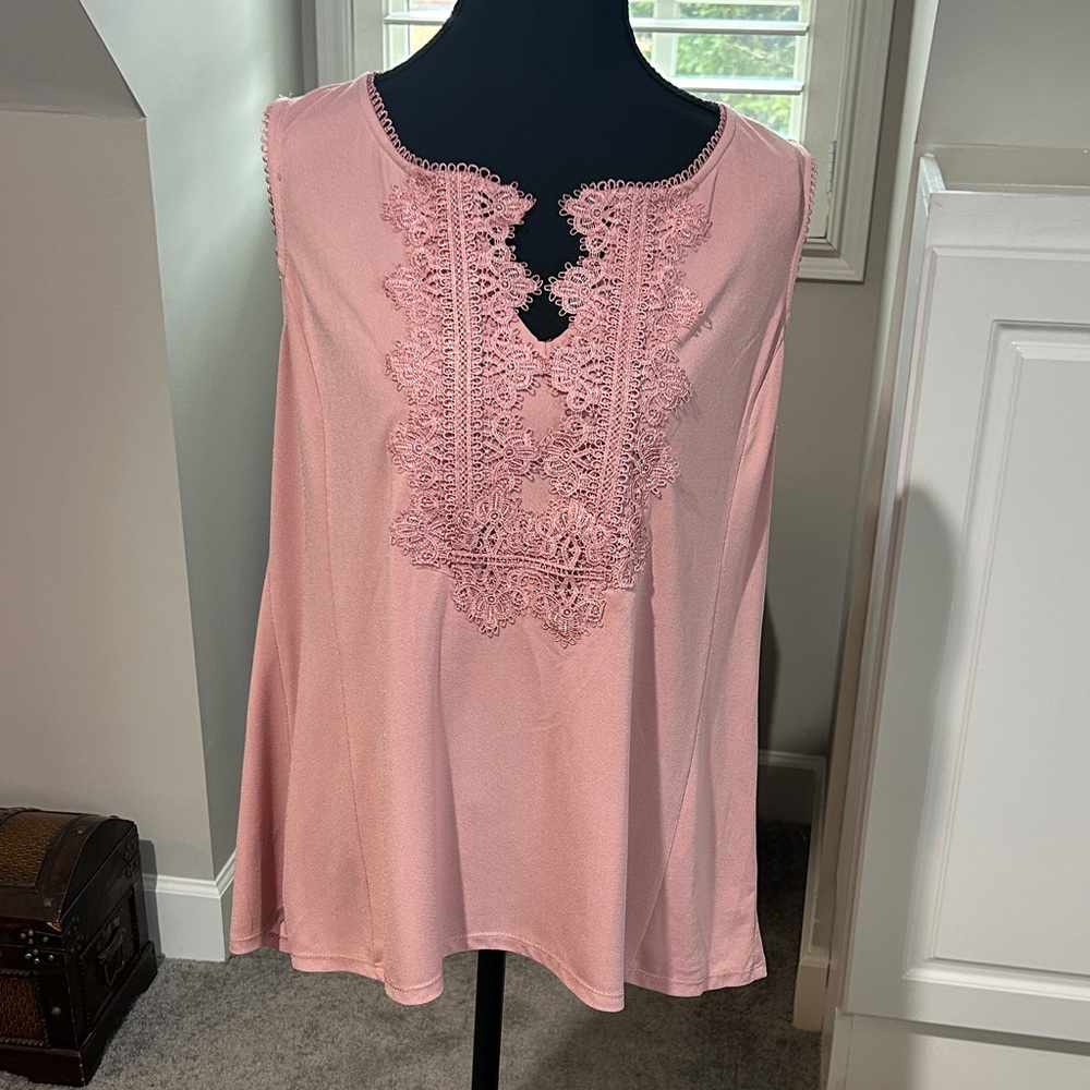 Westport Pink Lace Detail Women's Blouse